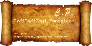 Czégényi Pantaleon névjegykártya